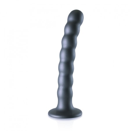 OUCH, Beaded, Smooth, Silicone, G-Spot, Dildo, 16,5cm, Grey