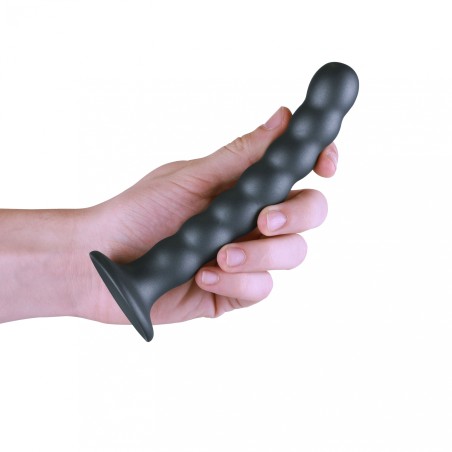 OUCH, Beaded, Smooth, Silicone, G-Spot, Dildo, 16,5cm, Grey