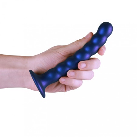 OUCH, Beaded, Smooth, Silicone, G-Spot, Dildo, 16,5cm, blue