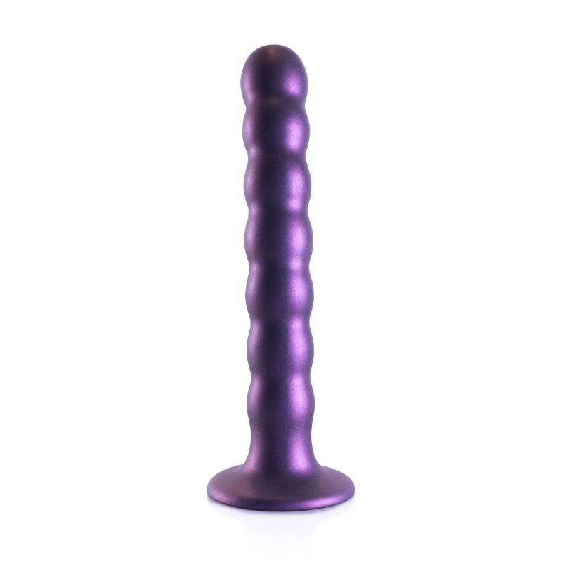 OUCH, Beaded, Smooth, Silicone, G-Spot, Dildo, 16,5cm, purple