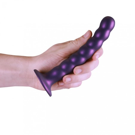 OUCH, Beaded, Smooth, Silicone, G-Spot, Dildo, 16,5cm, purple