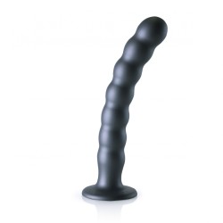 OUCH, Beaded, Smooth, Silicone, G-Spot, Dildo, 20,5cm, Grey