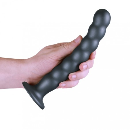OUCH, Beaded, Smooth, Silicone, G-Spot, Dildo, 20,5cm, Grey