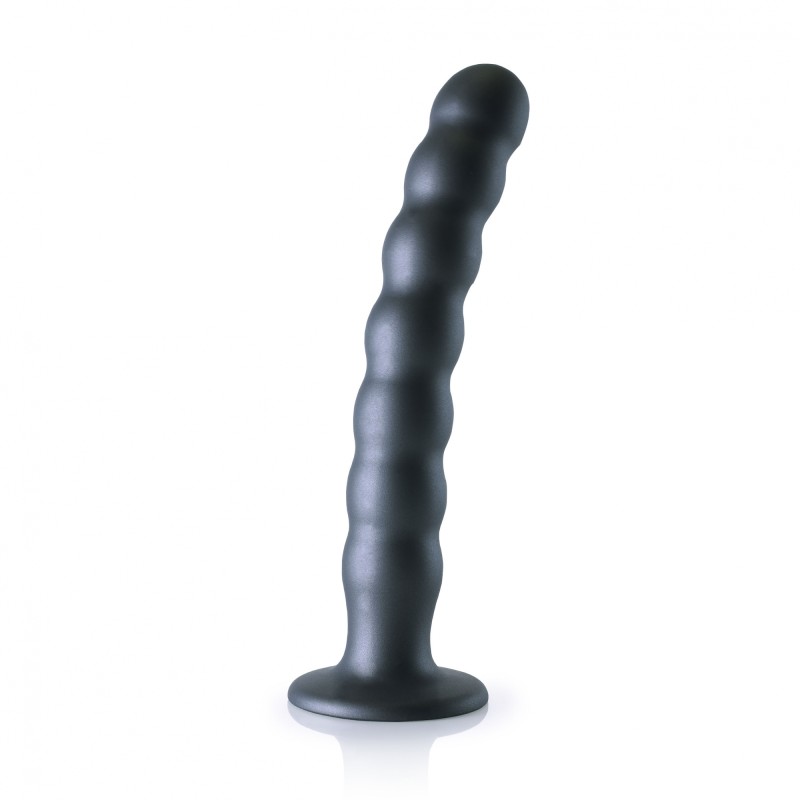 OUCH, Beaded, Smooth, Silicone, G-Spot, Dildo, 20,5cm, Grey