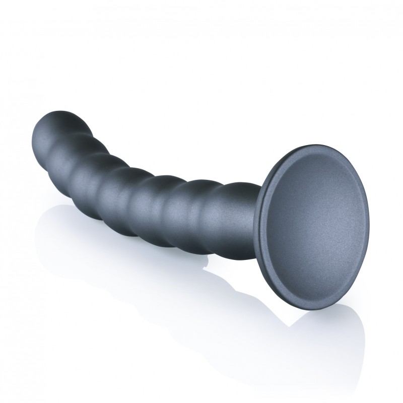 OUCH, Beaded, Smooth, Silicone, G-Spot, Dildo, 20,5cm, Grey
