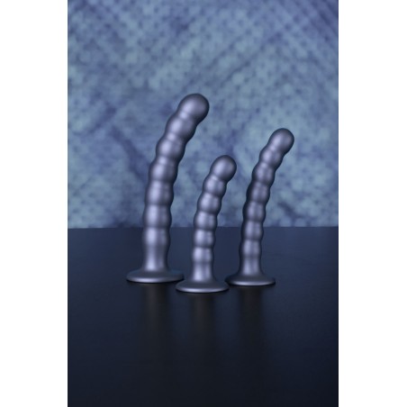 OUCH, Beaded, Smooth, Silicone, G-Spot, Dildo, 20,5cm, Grey