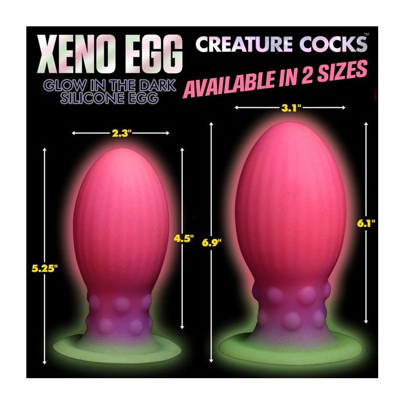 XR BRANDS, Xeno Egg, Glow, In, The Dark, XL, Silicone, Egg, XL
