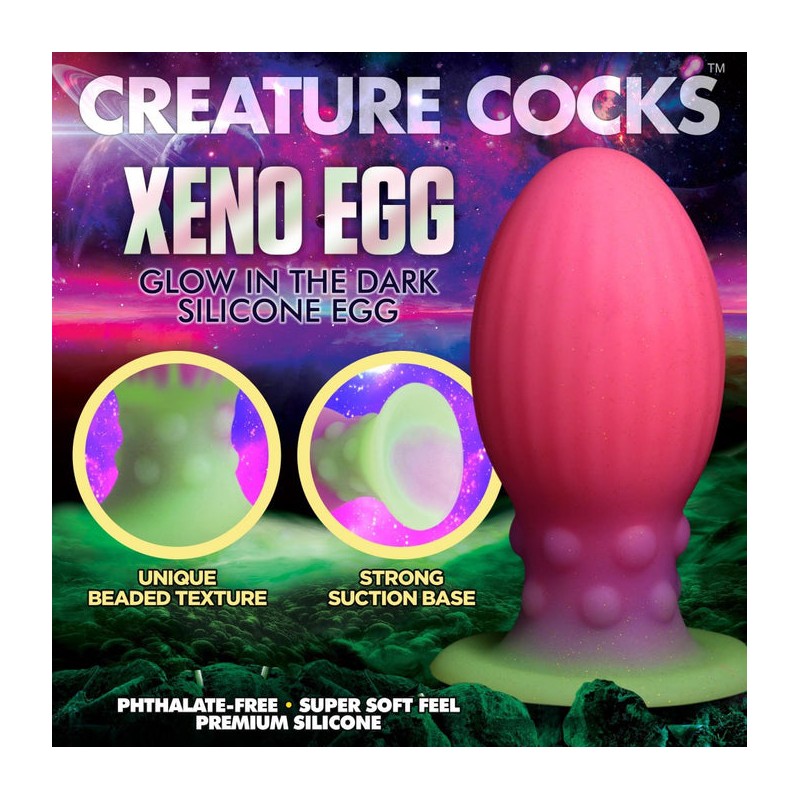 XR BRANDS, Xeno Egg, Glow, In, The Dark, XL, Silicone, Egg, XL
