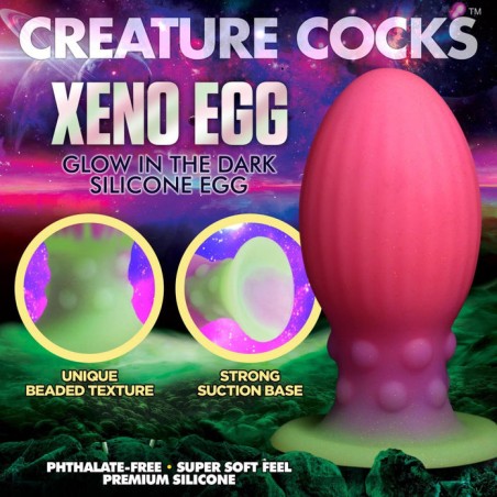 XR BRANDS, Xeno Egg, Glow, In, The Dark, XL, Silicone, Egg, XL