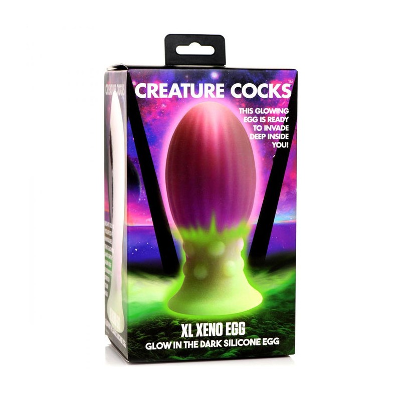 XR BRANDS, Xeno Egg, Glow, In, The Dark, XL, Silicone, Egg, XL