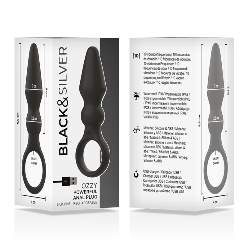 BLACK&SILVER, OZZY, POWERFUL, ANAL, PLUG, SILICONE