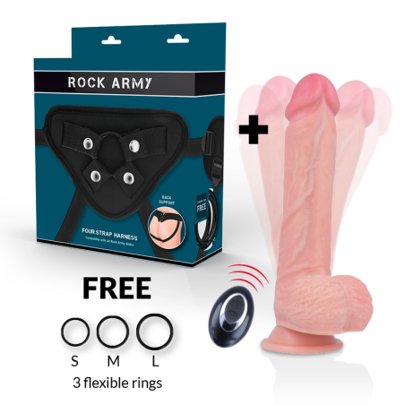 ROCKARMY, APACHE, Harness, + Silicone, Remote, Controled, Vibrator, 22cm