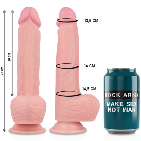 ROCKARMY, HAWK, Harness, + Rotation, & Vibration, Realistic, Dildo, 22cm