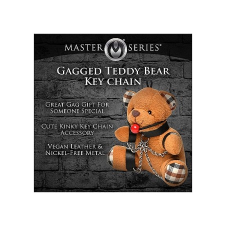 XR Brands, Gagged, Teddy Bear, Keychain, Brown