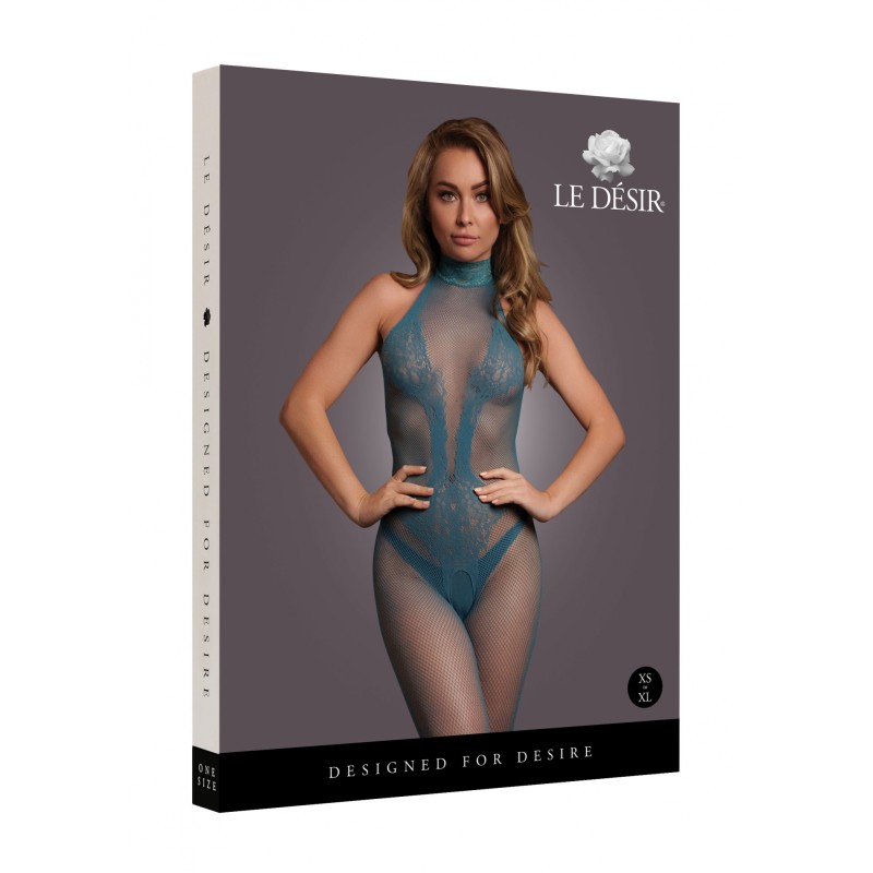 LE DÉSIR, Ocean Deep, Fishnet, and Lace Bodystocking, One Size