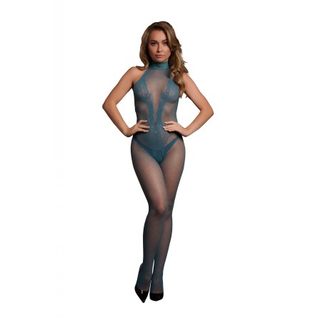 LE DÉSIR, Ocean Deep, Fishnet, and Lace Bodystocking, One Size