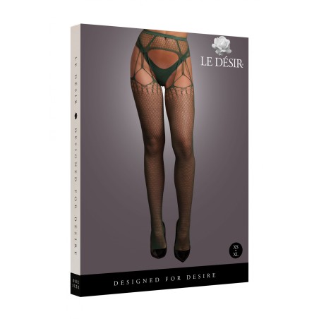 LE DÉSIR, Shredded, Suspender, Pantyhose, Ζαρτιέρες, Midnight Green