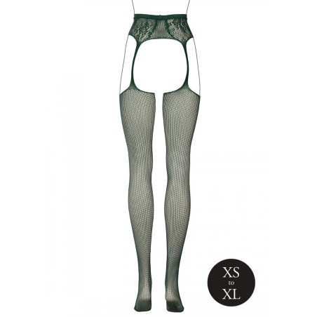 LE DÉSIR, Fishnet, and Lace, Garterbelt, Stockings, Midnight Green