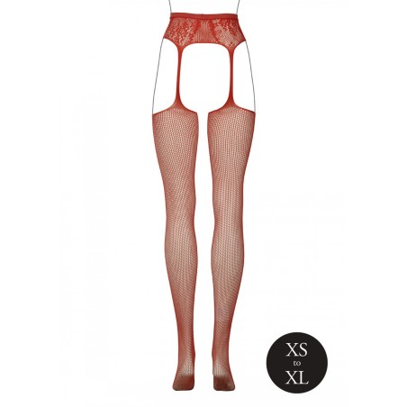 LE DÉSIR | Fishnet and Lace Garter belt Stockings | Sunset Glow | Size: XS/XL