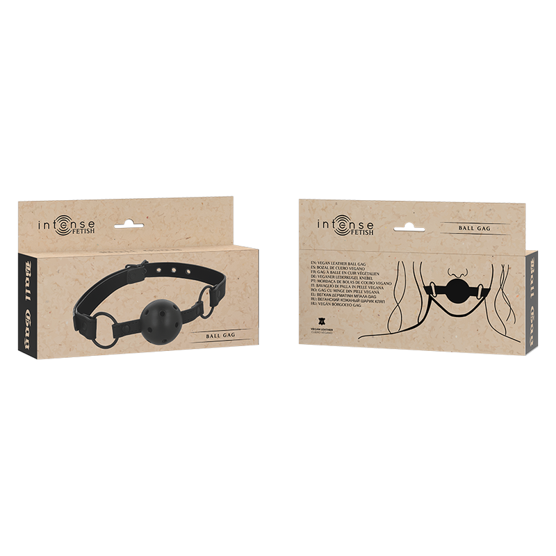 INTENSE FETISH, VEGAN LEATHER, BALL GAG