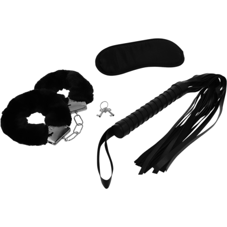 INTENSE FETISH, Erotic, Play-set, Handcuffs, Blind Mask, & Flogger