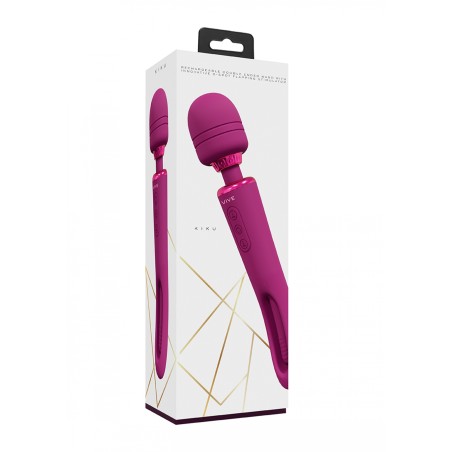 Vive, Kiku, Rechargeable, Double, Ended, Wand, with Innovative, G-Spot, Flapping Stimulator, Pink