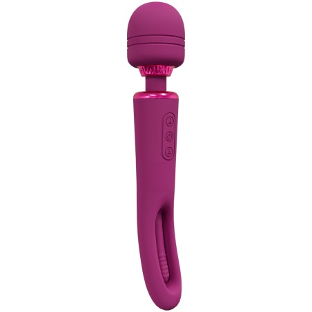 Vive, Kiku, Rechargeable, Double, Ended, Wand, with Innovative, G-Spot, Flapping Stimulator, Pink