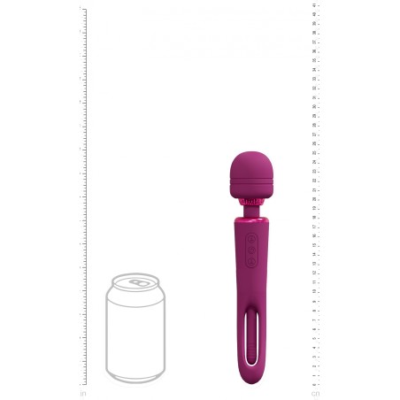 Vive, Kiku, Rechargeable, Double, Ended, Wand, with Innovative, G-Spot, Flapping Stimulator, Pink