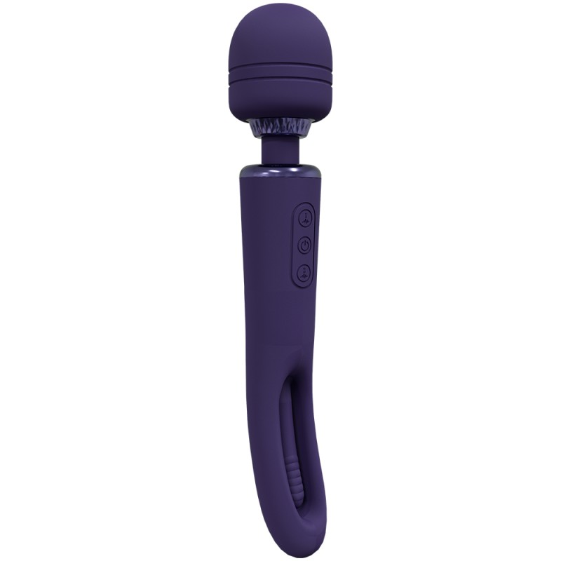 Vive, Kiku, Rechargeable, Double Ended Wand, with Innovative, G-Spot Flapping Stimulator, Purple