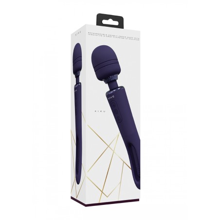 Vive, Kiku, Rechargeable, Double Ended Wand, with Innovative, G-Spot Flapping Stimulator, Purple