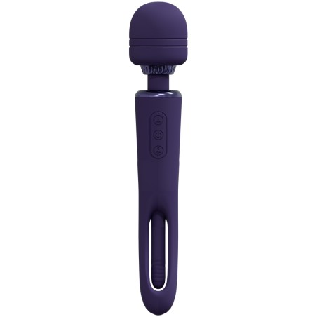 Vive, Kiku, Rechargeable, Double Ended Wand, with Innovative, G-Spot Flapping Stimulator, Purple