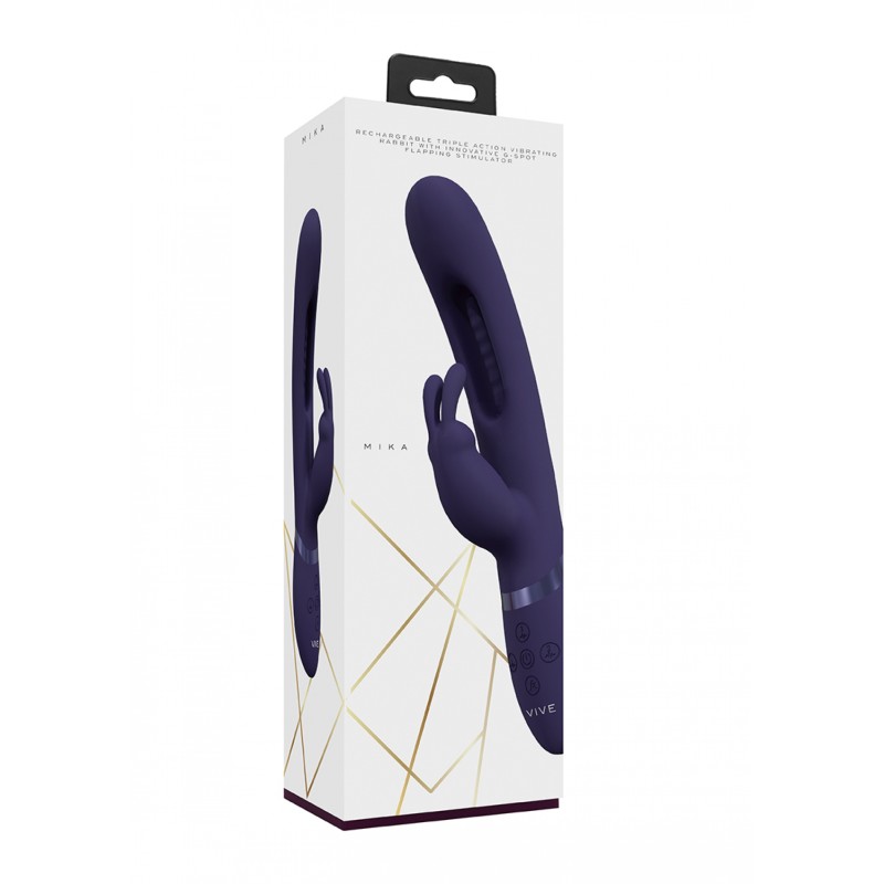 VIVE, Mika, Triple Motor, Vibrating Rabbit, Innovative, G-Spot Flapping, Stimulator, Μοβ