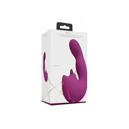 Vive, Yumi, Triple Motor, G-Spot, Finger Motion, Vibrator, and Flickering, Tongue, Stimulator, pink