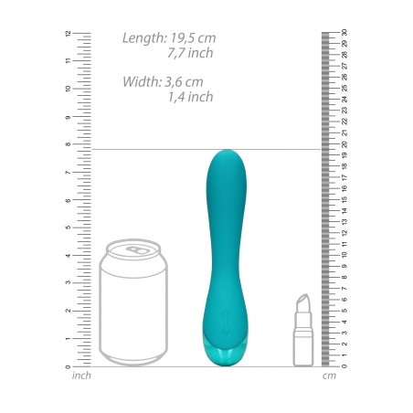 LoveLine, Smooth, Silicone, G-Spot, Vibrator, Teal Blue