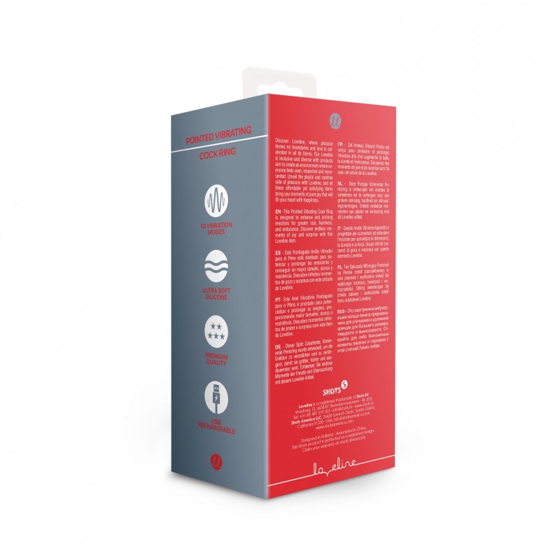 LoveLine, Pointed, Δονούμενο, Δαχτυλίδι Πέους, Licorice Black