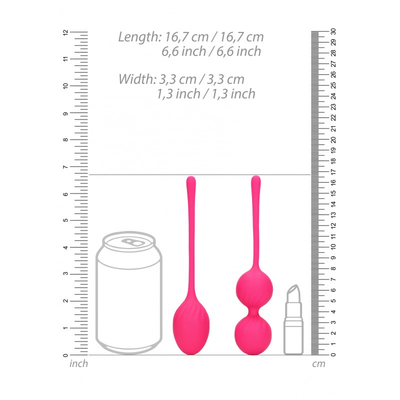 LoveLine, 2 Piece, Thumping, Kegel Bal, Set, Wild Strawberry