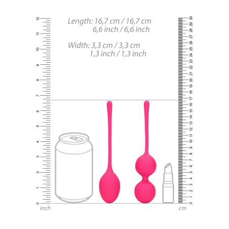 LoveLine, 2 Piece, Thumping, Kegel Bal, Set, Wild Strawberry
