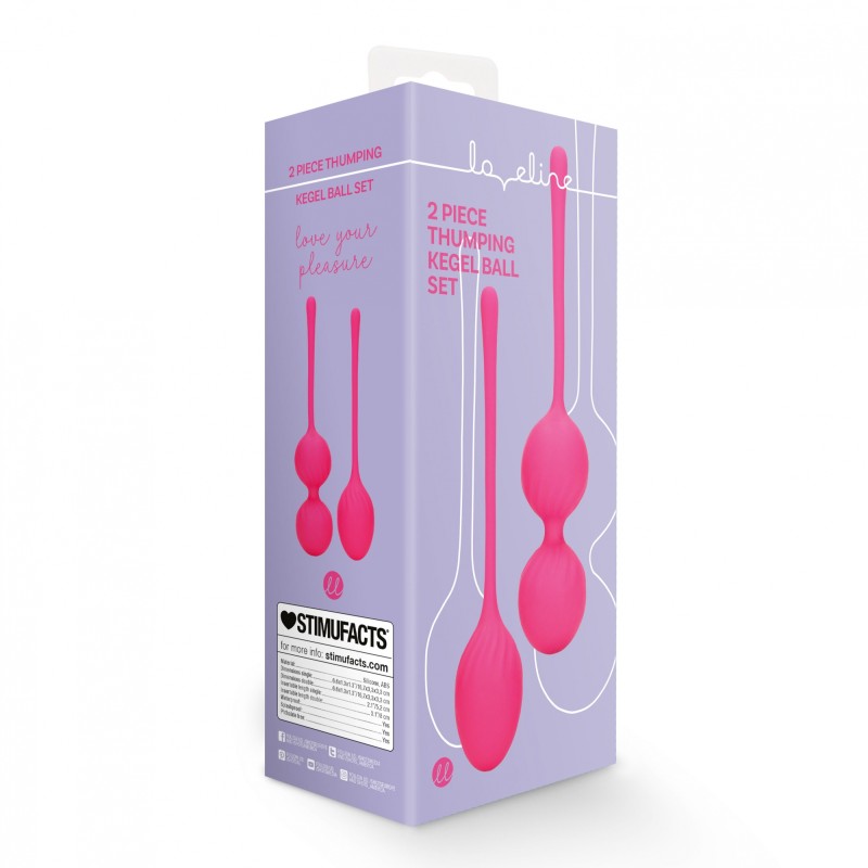 LoveLine, 2 Piece, Thumping, Kegel Bal, Set, Wild Strawberry