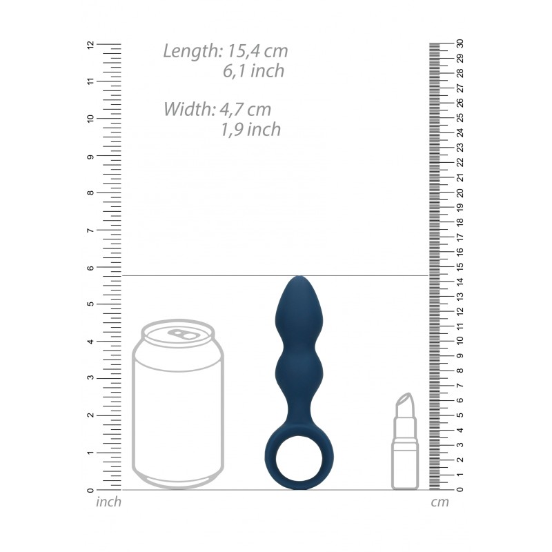 LoveLine, Teardrop, Shaped, Πρωκτική Σφήνα, Σιλικόνης, medium, Baltic Blue
