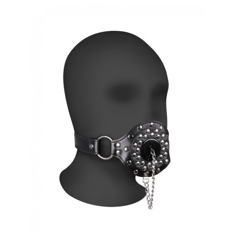 OUCH!, Open Mouth Gag, with Plug Stopper, Black