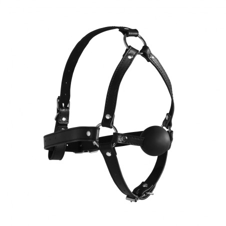 OUCH!, Head Harness, with Solid Ball Gag, Black