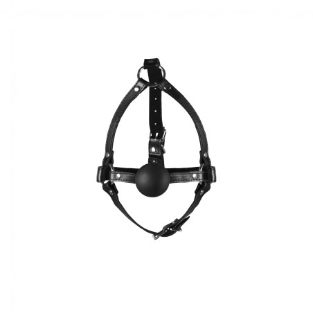 OUCH!, Head Harness, with Solid Ball Gag, Black