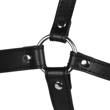 OUCH!, Head Harness, with Solid Ball Gag, Black