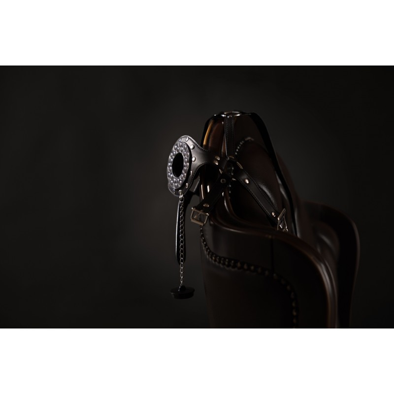 OUCH!, Δερμάτινη Ζώνη Κεφαλής, Με Ανοιχτό Φίμωτρο, Με Τάπα