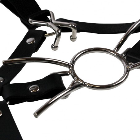 OUCH!, Head Harness, with Spider Gag, and Nose Hooks, Black