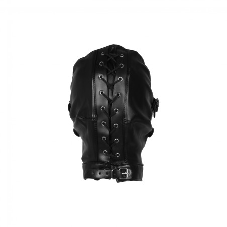 OUCH!, Δερμάτινη, Full Face Κουκούλα, με Αφαιρούμενη Μάσκα Ματιών, και Φίμωτρο