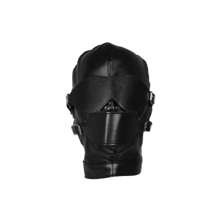 OUCH!, Δερμάτινη, Full Face Κουκούλα, με Αφαιρούμενη Μάσκα Ματιών, και Φίμωτρο