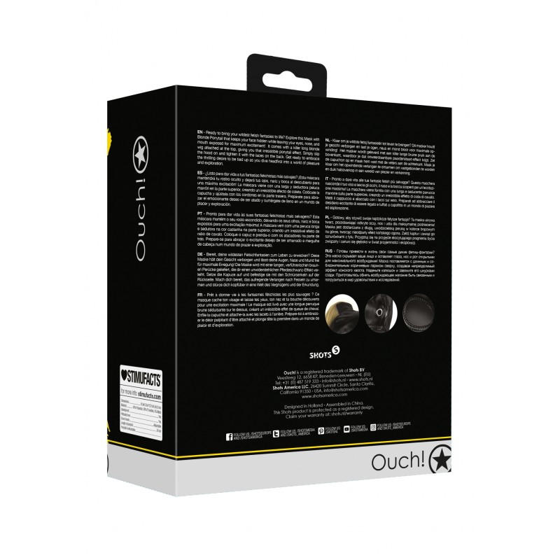 OUCH!, Mask, with Blonde, Ponytail - Black