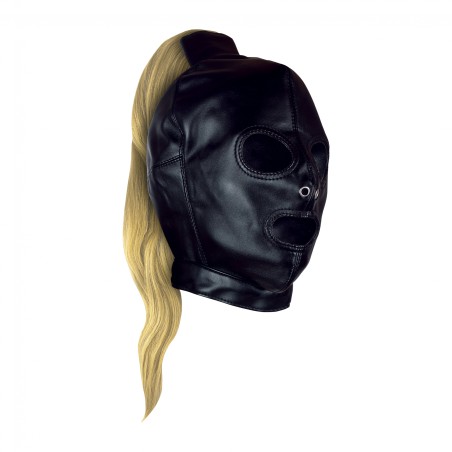 OUCH!, Mask, with Blonde, Ponytail - Black