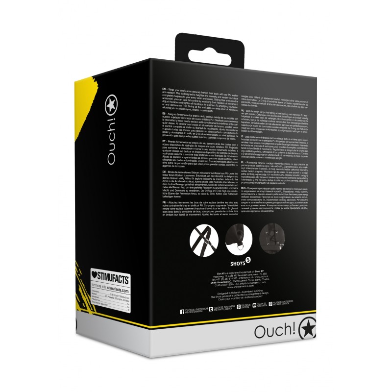 OUCH!, Lace-up, Full, Sleeve Arm, Restraint, Μαύρο